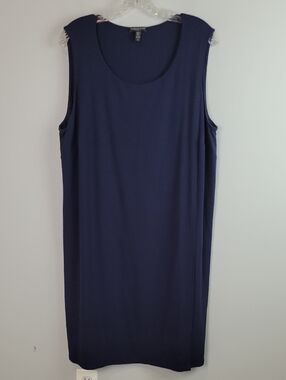 Eileen Fisher blue sleeveless summer dress 2X